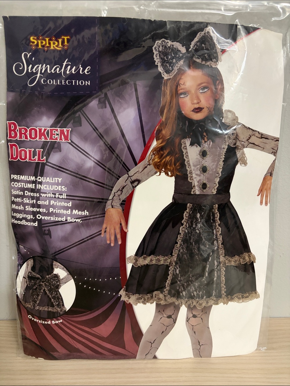 Spirit Broken Doll Kids Costume - Black size XL